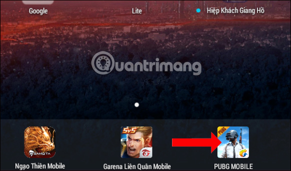 Nhấn ngay game trên giao diện 