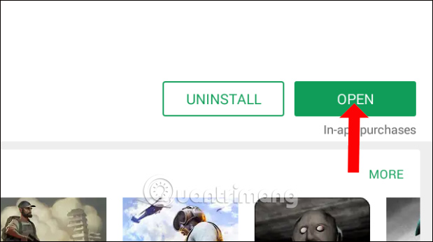 Nhấn Open mở game 