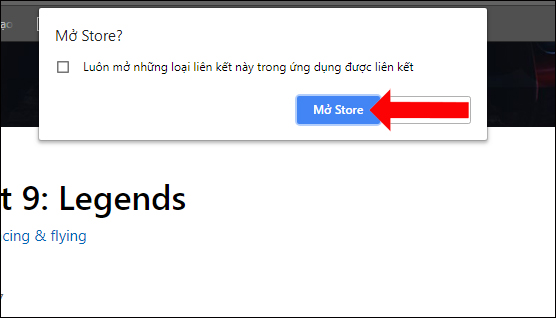 Mở game trong Store