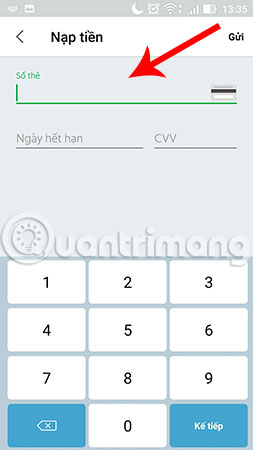 Nhập chính xác thông tin trên thẻ