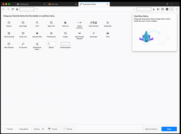 Tùy chỉnh thanh công cụ trên Firefox