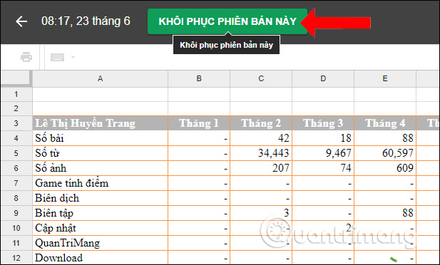 Khôi phục phiên bản