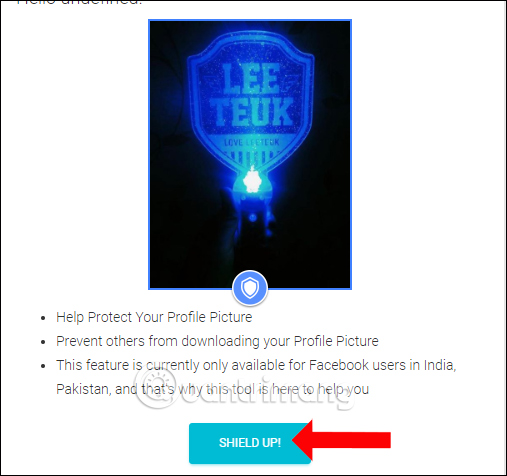 Bảo vệ avatar Facebook 