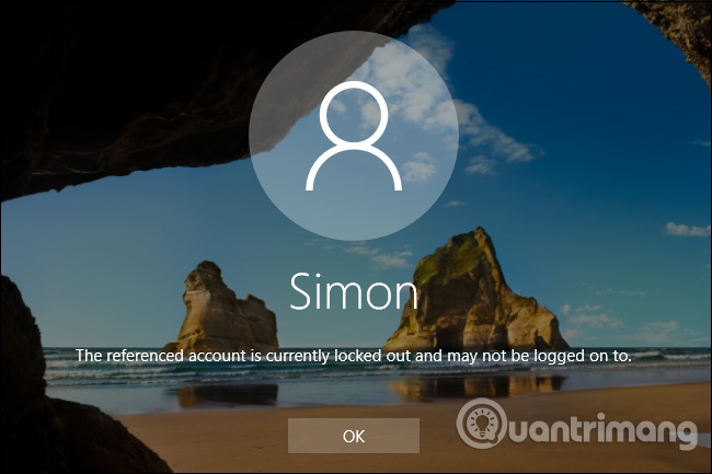 Khóa máy tạm thời khi nhập sai mật khẩu