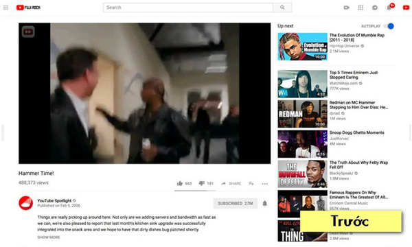 YouTube nền tảng web