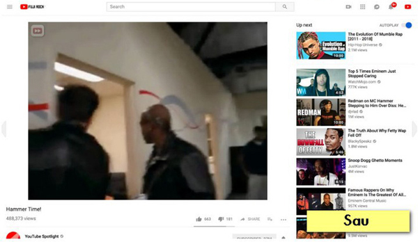 YouTube nền tảng web sau khi được hỗ trợ tính năng mới