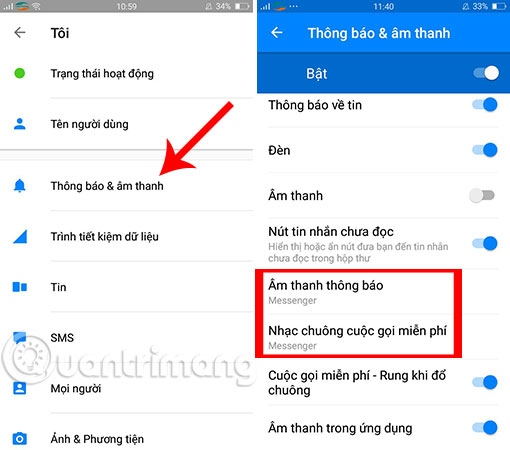 Cách đổi nhạc chuông tin nhắn và cuộc gọi đến trên Facebook Messenger