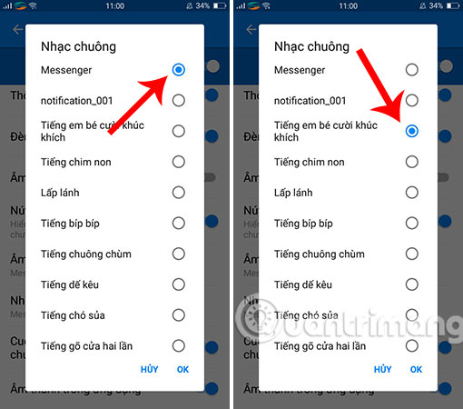 Cách đổi nhạc chuông tin nhắn và cuộc gọi đến trên Facebook Messenger