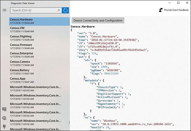 Windows Diagnostic Data Viewer