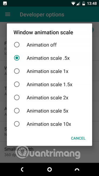 Thay đổi Windows animation scale 