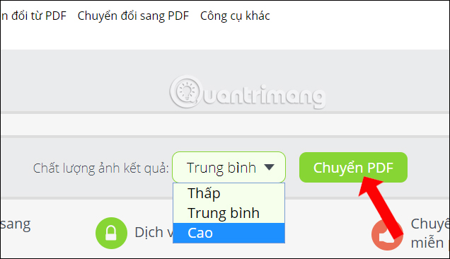 Chọn chất lượng ảnh