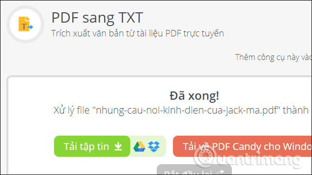 Chuyển PDF sang txt
