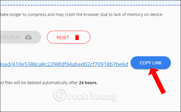 Sao chép link chia sẻ