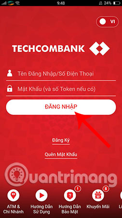 Hướng dẫn nạp tiền điện thoại bằng thẻ Techcombank