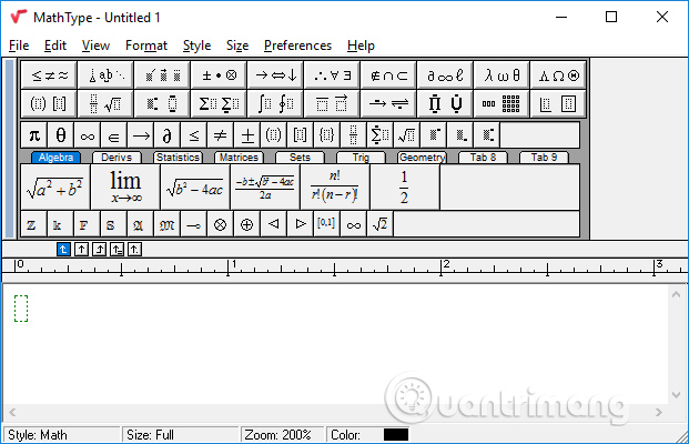 Giao diện MathType