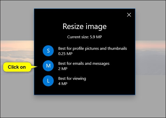 Chọn kích thước ảnh