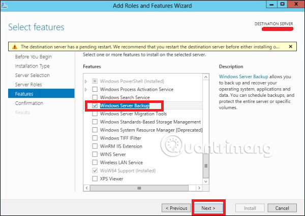 Windows Backup Server 