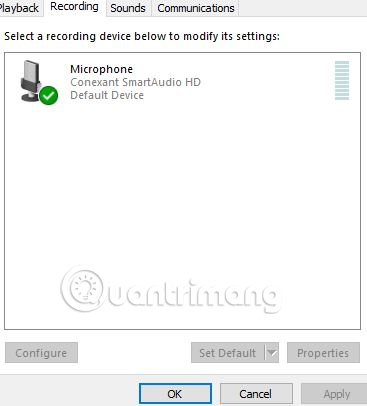 Click đúp vào tùy chọn Microphone