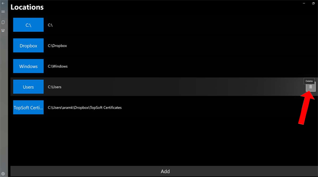 Xóa thư mục quản lý