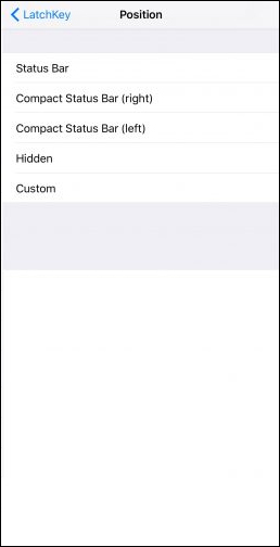 Vị trí biểu tượng mở khóa