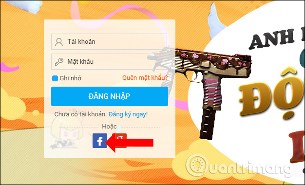 Chọn tài khoản Facebook