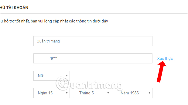 Xác thực số điện thoại