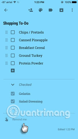 Danh sách mua sắm