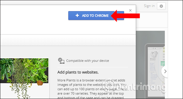 Cài tiện ích More Plants