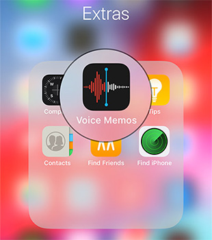 Open Voice Memos app on iPhone