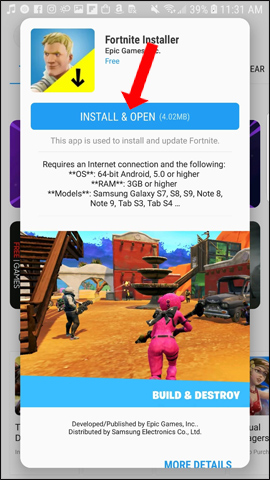 Cài game Fortnite
