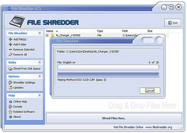 Phần mềm File Shredder