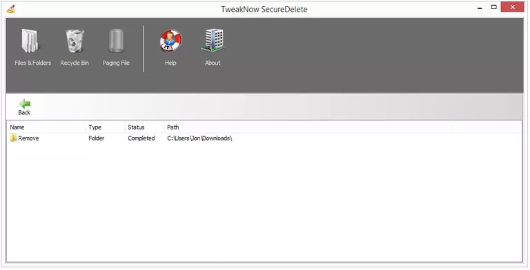 Phần mềm TweakNow SecureDelete