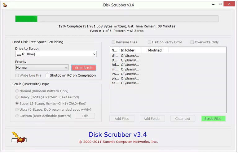 Phần mềm Hard Disk Scrubber