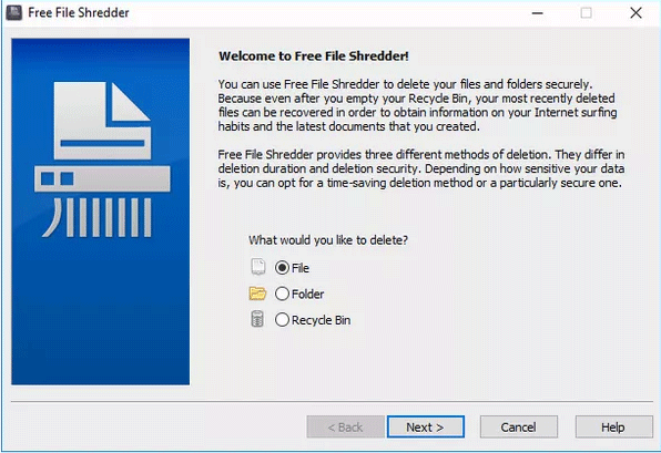Phần mềm Free File Shredder