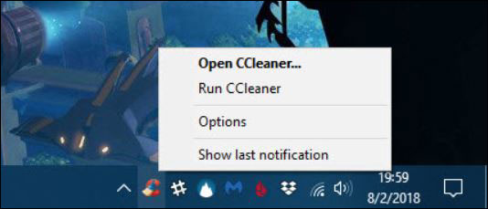 Không thể tắt CCleaner một cách dễ dàng