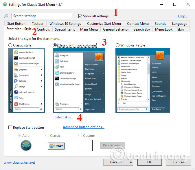 Tùy chỉnh Start menu