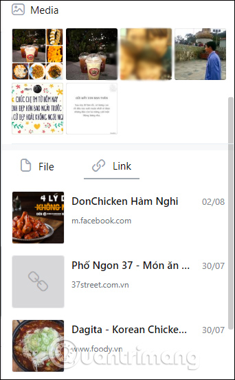 Kho Media trên Zalo