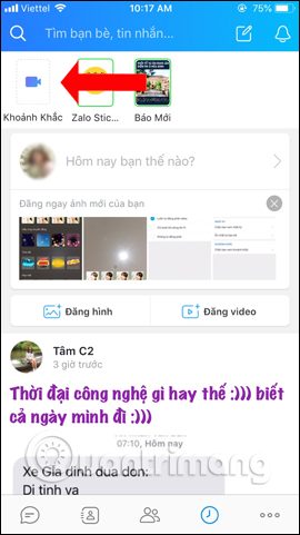 Khoảnh khắc trên Zalo