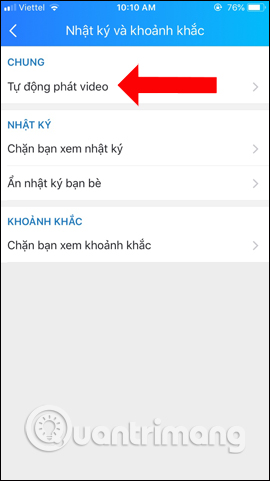 Phát video tự động trên Zalo