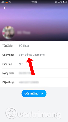 Thêm Username 