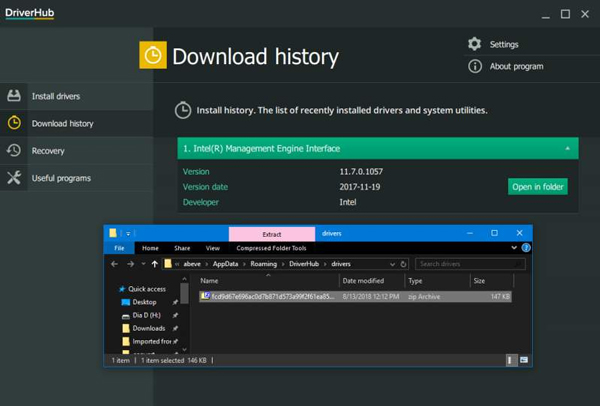 File lưu trữ driver