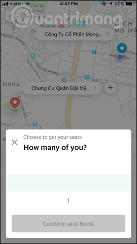 Chọn số người cùng đi