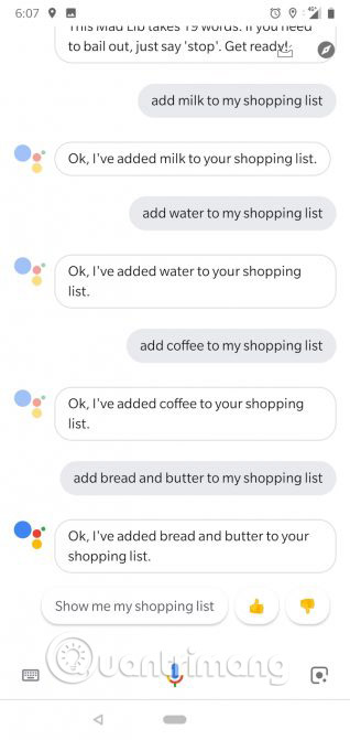 Danh sách mua sắm