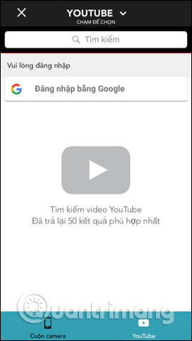 Select video from YouTube
