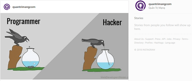 Nhấp vào tên Instagram của bạn