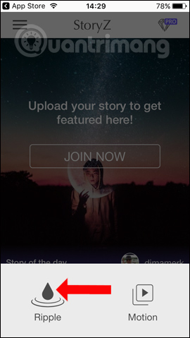 Nhấn chọn Ripple