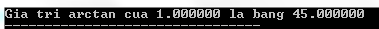 Hàm atan() trong C