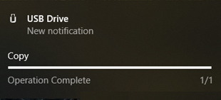 Cửa sổ nhỏ ở góc phải màn hình Windows giúp người dùng theo dõi tiến trình diễn ra cho tới khi hoàn tất