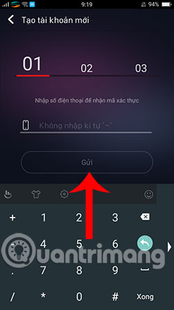 Nhập số điện thoại