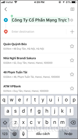 Tìm kiếm vị trí 